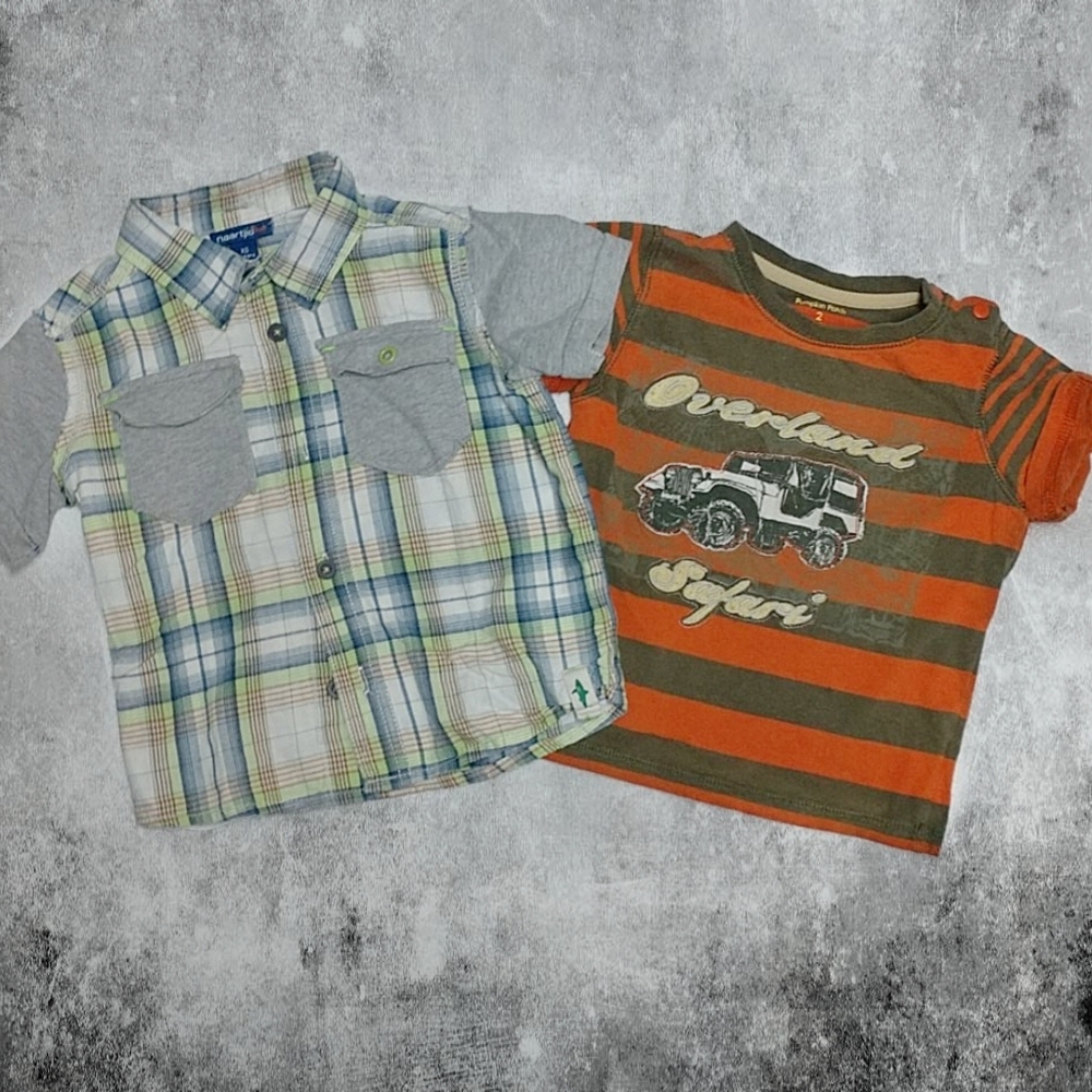 Boys tee shirt and button down